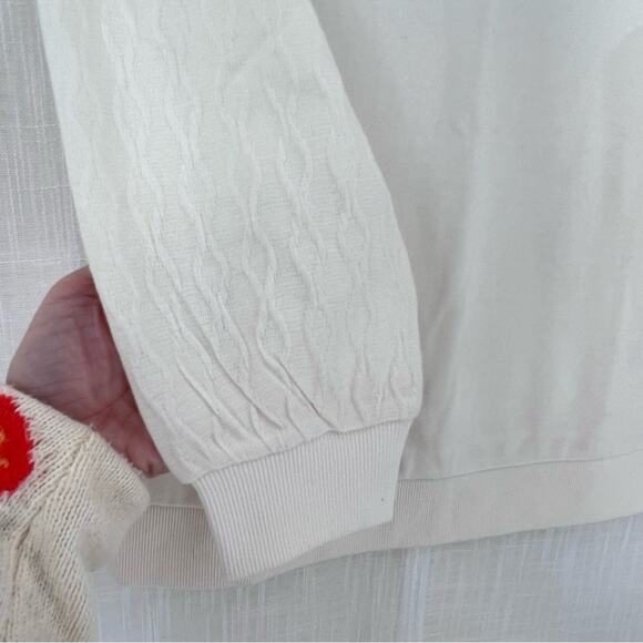 Nautica NWT Cream Balloon Sleeve Texture Knit Lightweight Sweater Sz XS - Picture 8 of 9